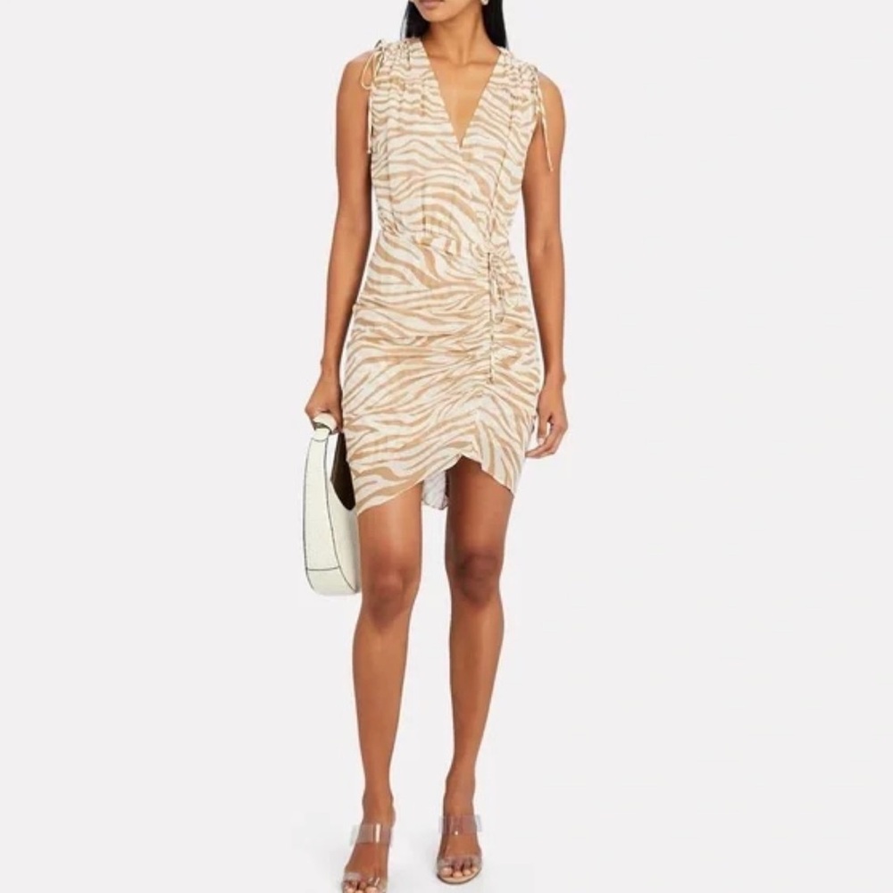 Veronica Beard Soheyla ruched silk dress.